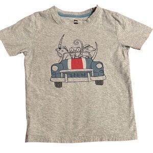 Tea Collection Lizard Convertible Car Graphic Tee Kids Size 5 Gray Short Sleeve